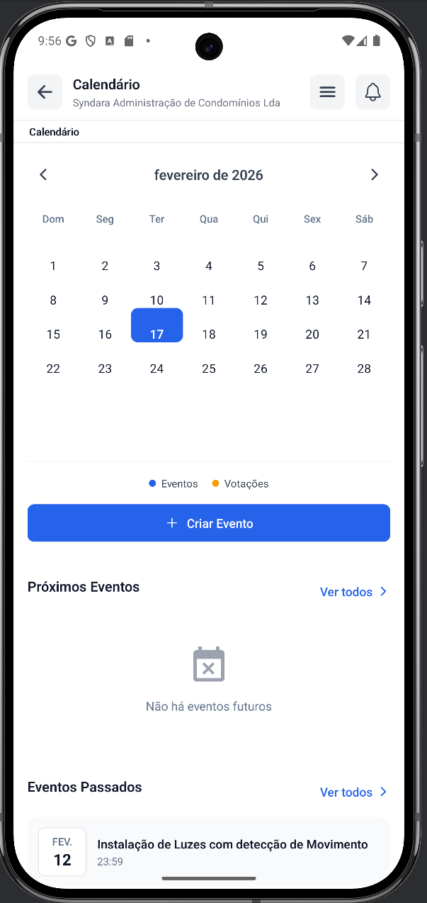 Calendário de Eventos Mobile