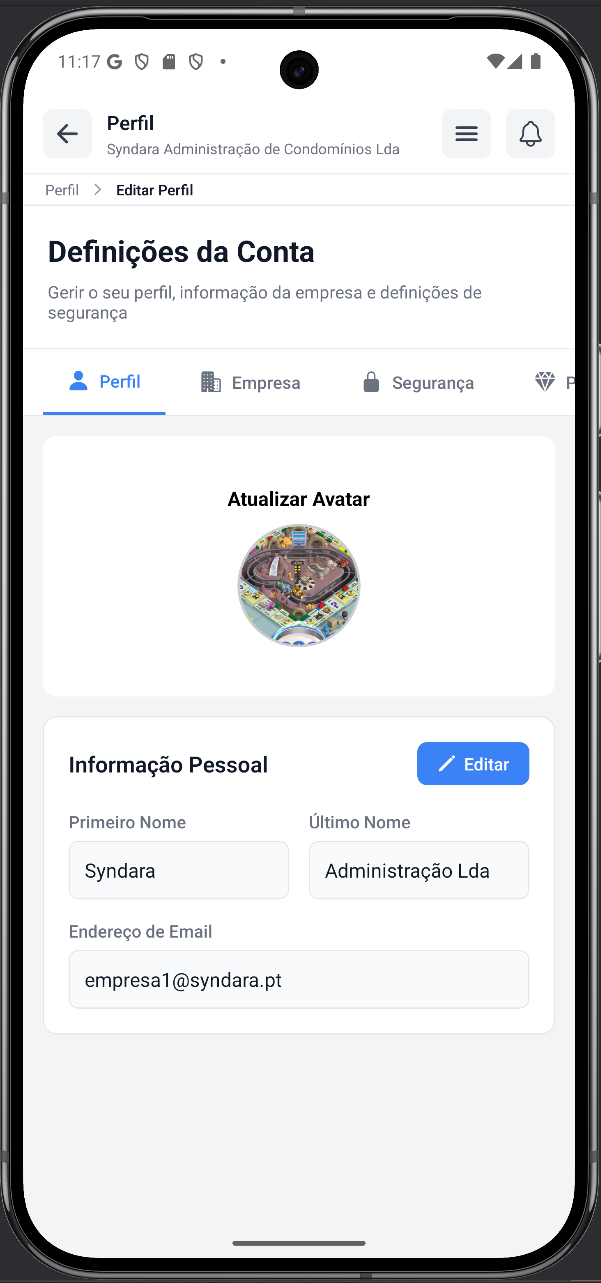 Perfil Mobile - Informação Pessoal
